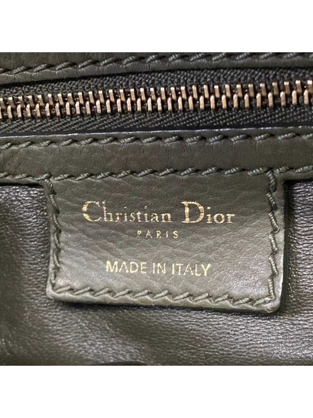 Dior Handbag Khaki Beige Leather - Picture 9 of 15